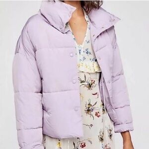 Free People The Weekender Lavender Puffer Jacket Size Small